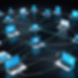 Illustration of botnet architecture showcasing interconnected devices
