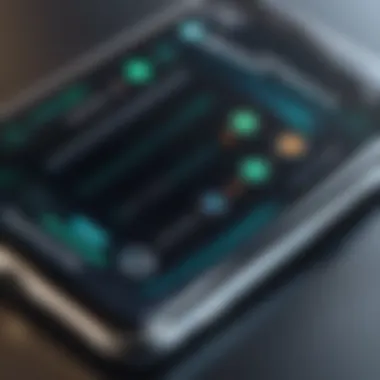 Navigating Security Settings Close-up of a smartphone displaying security settings