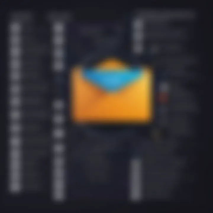 Comparison chart of email services highlighting Hushmail