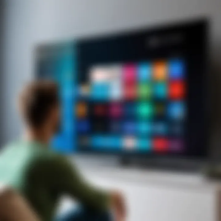 A user navigating an IPTV interface on a smart TV