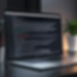 Illustration depicting suspicious software activity on a MacBook Pro screen