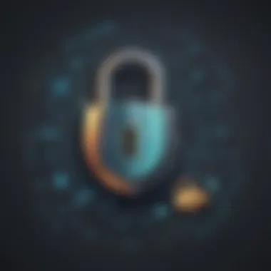 Lock and key symbolizing online security measures