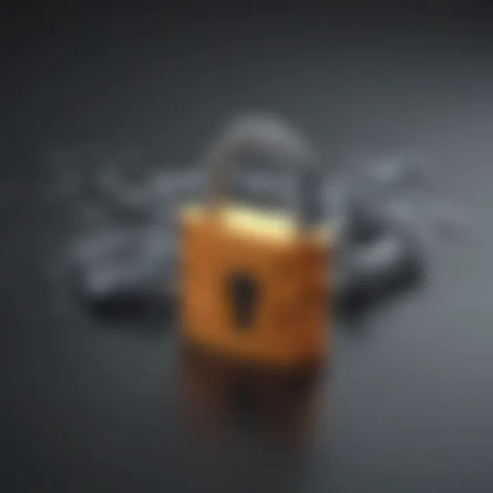 Locked padlock symbolizing data protection