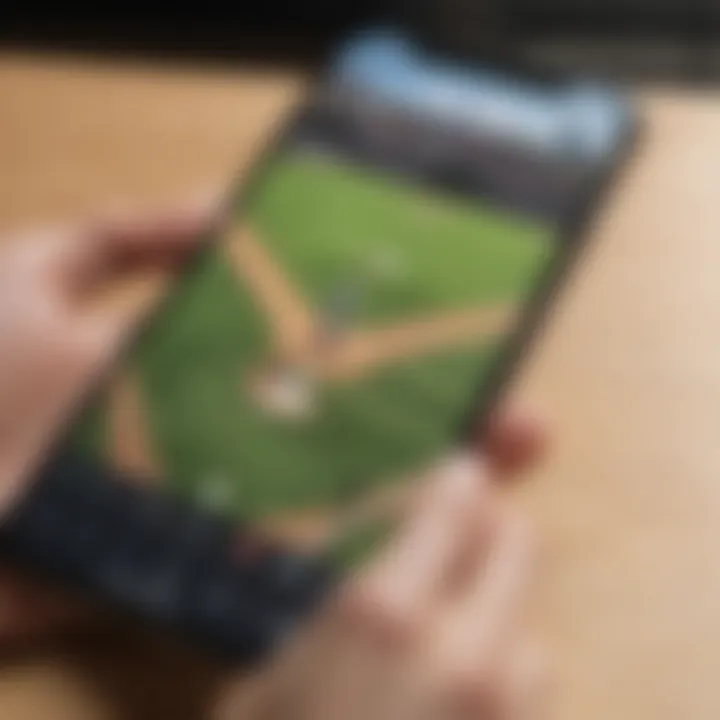 Mobile Phone with Baseball Game Streaming App