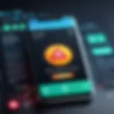 Illustration of a phone with a warning symbol representing scam calls