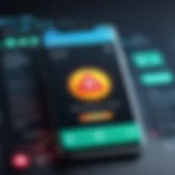 Illustration of a phone with a warning symbol representing scam calls
