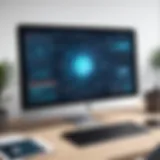 A digital landscape showcasing various online threats.
