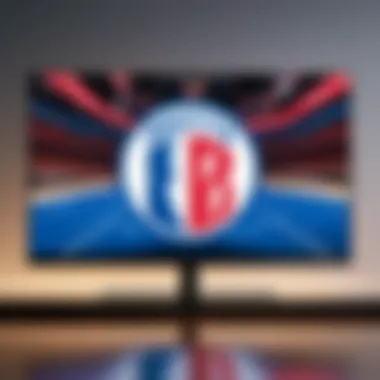 NBA logo on a TV screen