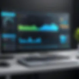 A sleek interface of PC tuning software showcasing performance metrics.