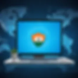 Visual representation of VPN technology in use