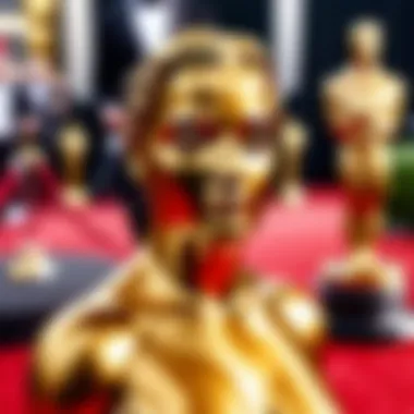 Golden Statue on Red Carpet