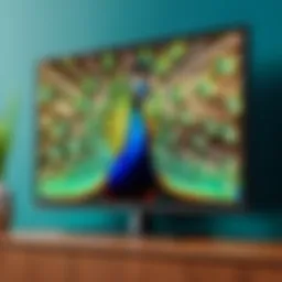 Peacock App Icon on TV Screen