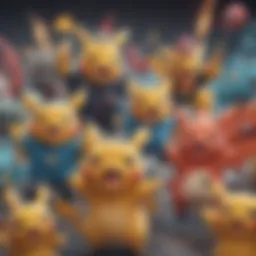 Pokemon Characters Celebrating Victory