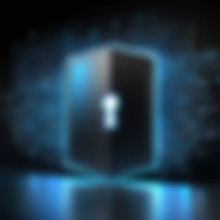 Illustration depicting data encryption for privacy protection