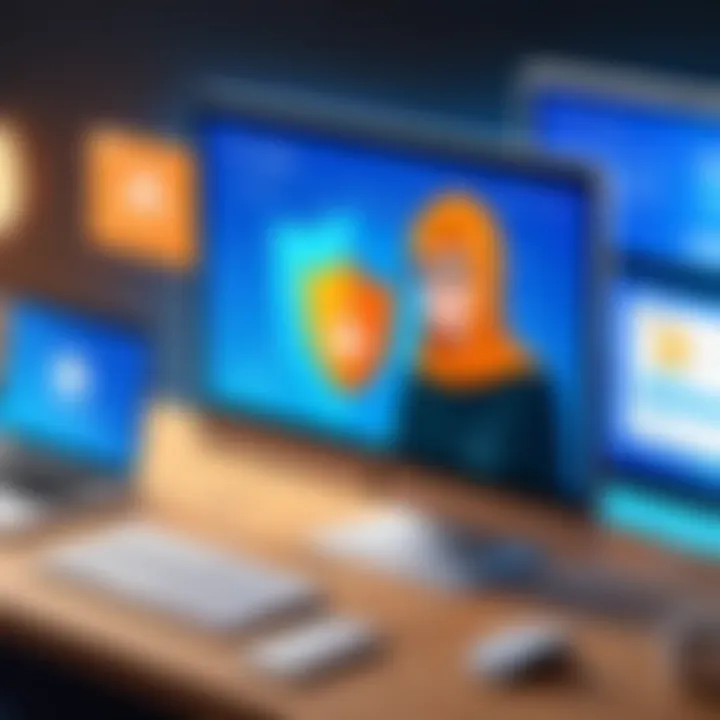 Illustration representing secure browsing practices