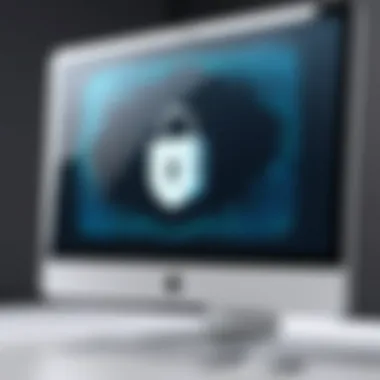 Secure iMac System with Lock Symbol
