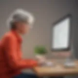 Senior woman browsing FiOS website