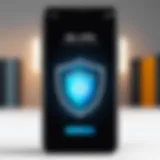 Illustration of smartphone with VPN shield