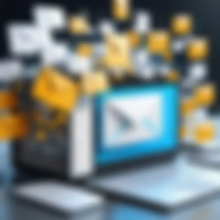 Visual representation of spam emails cluttering an inbox