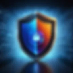A digital shield representing online privacy protection
