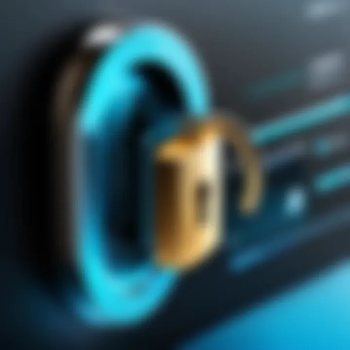 Illustration of a key unlocking access to secure messaging