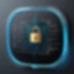 Illustration depicting the concept of a strong password with security symbols