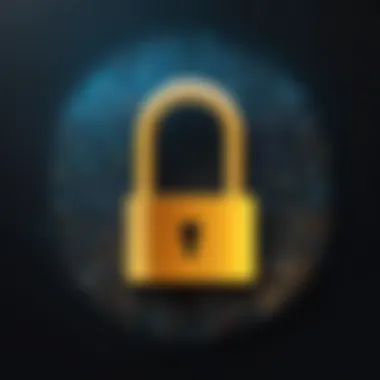 Data Security through Encryption Encryption symbol representing data security