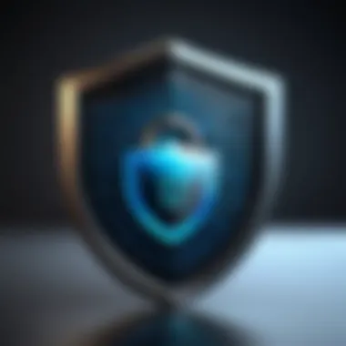 Enhancing Online Security Shield with lock icon