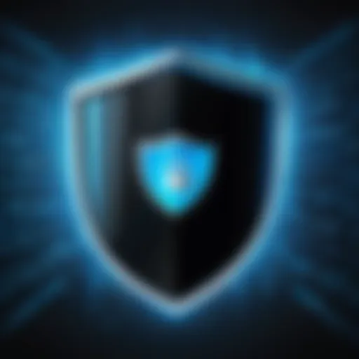 A digital shield representing online privacy and security.