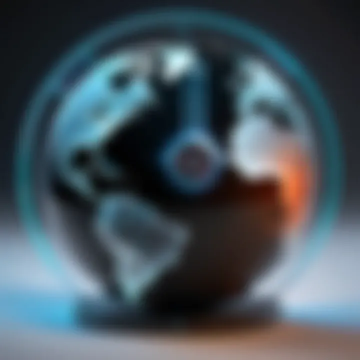 Visual representation of a globe with digital locks symbolizing geo-restriction bypassing.