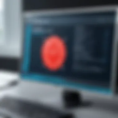 Malware Detection and Security Alerts A close-up of a computer screen with malware detection alert