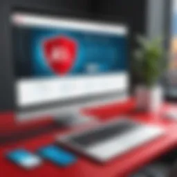 Visual representation of McAfee interface showcasing security features