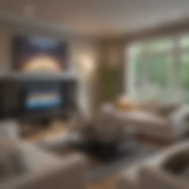 Luxurious Home Entertainment Arrangement Illustration of a cozy home entertainment setup for NBA games