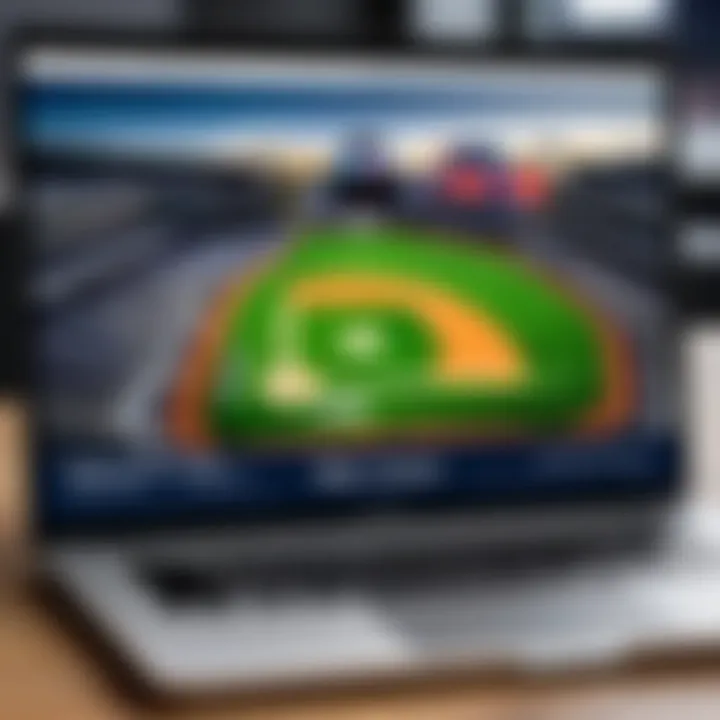 Laptop with Yankees game live stream