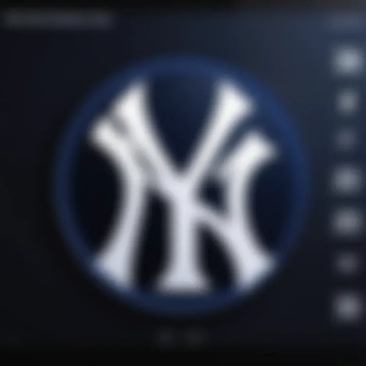 Yankees logo on digital screen