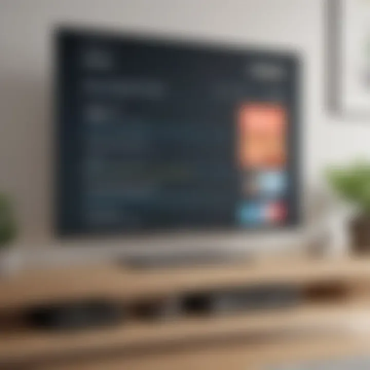 User navigating Amazon Prime app on TV screen