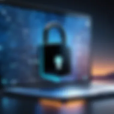 Enhancing Online Privacy with a VPN An illustration showing a lock symbol over a digital landscape representing online privacy