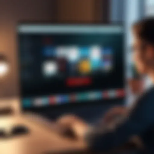 A person watching Netflix on a laptop while connected to a VPN service