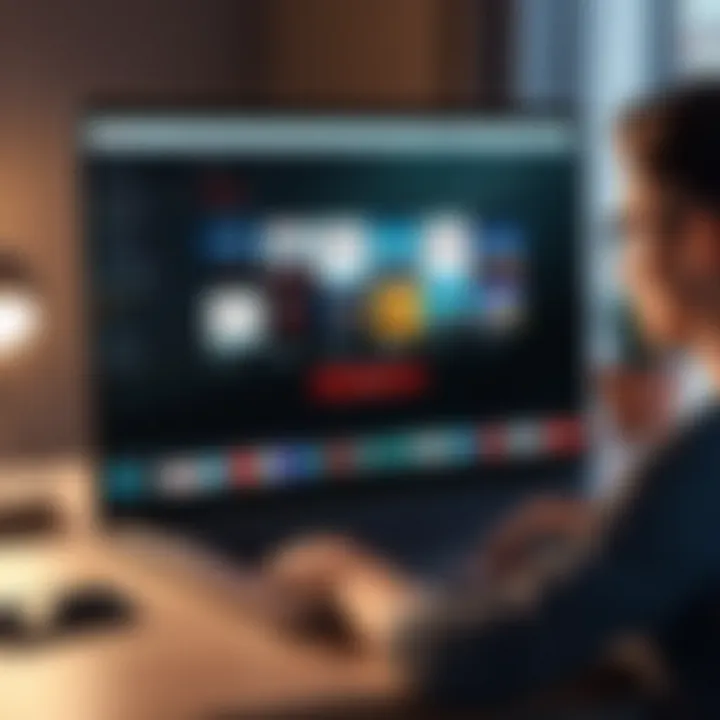 A person watching Netflix on a laptop while connected to a VPN service