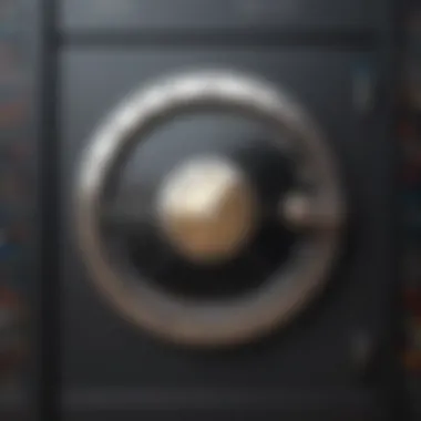 The Concept of a Digital Vault for Passwords Illustration of a digital vault symbolizing password protection
