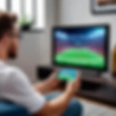 Fan enjoying NFL game on a smart device