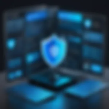 Virtual Security Arsenal Illustration of virtual tools for online security and privacy on Windows 10