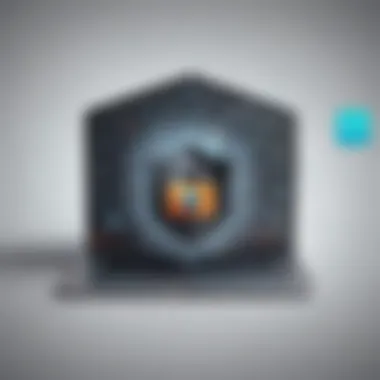 Illustration of VPN cloak enveloping digital devices for privacy protection