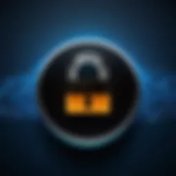 A digital padlock symbolizing online security.