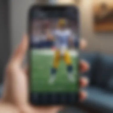 Smartphone displaying live NFL game on Fox