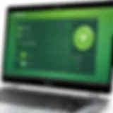 Webroot's user-friendly interface displayed on a laptop screen.