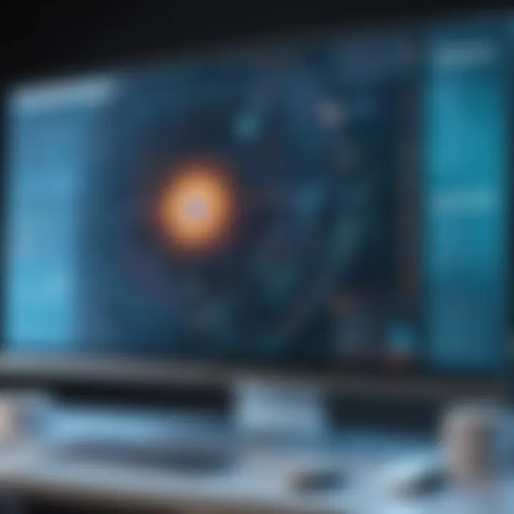 An abstract representation of digital threats and defenses