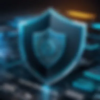 Cybersecurity Measures Against Exploits Cybersecurity shield symbolizing protection against exploits